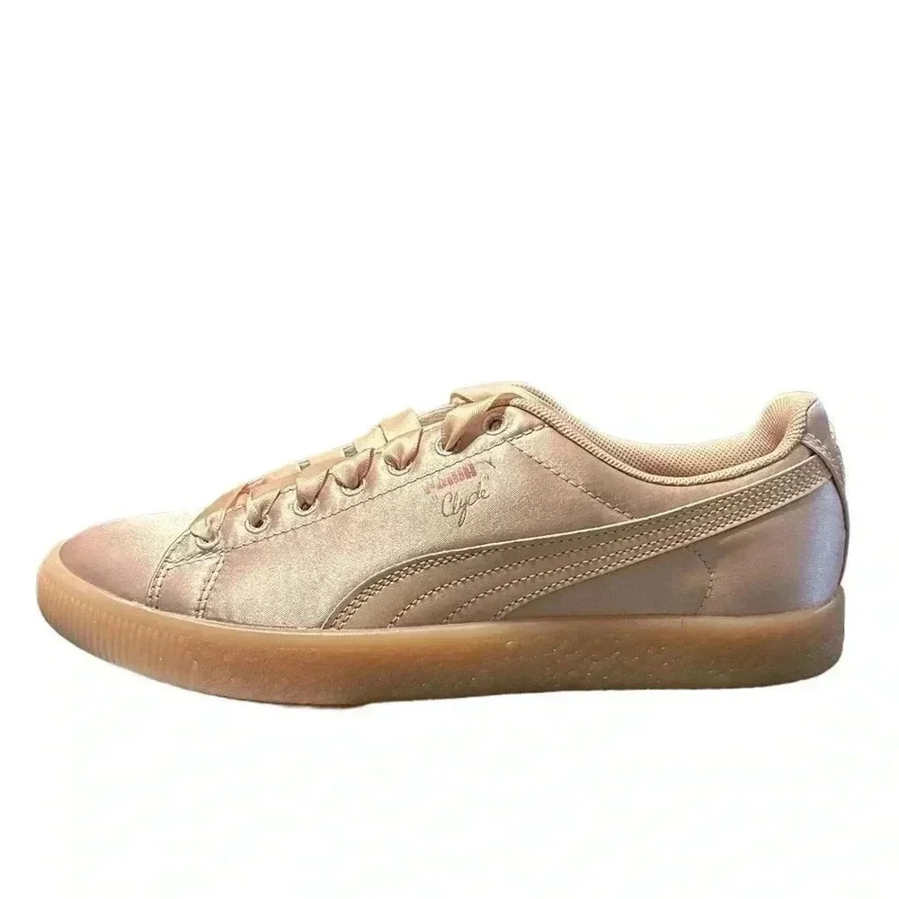 Puma Clyde Satin Rose Gold Sneaker Size 7 (Big Kid /junior) New in Box